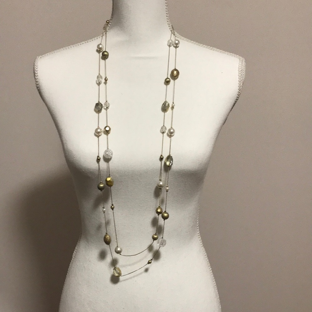 Gold & White Necklace